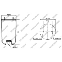 Luftfederbalg mit Metall, ohne Kolben, Prime-Ride
