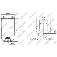 Luftfederbalg mit Metall, ohne Kolben, Prime-Ride