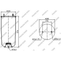 Luftfederbalg mit Metall, ohne Kolben, Prime-Ride