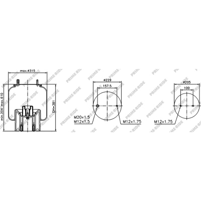 Soufflet à air avec piston en plastiq, Prime-Ride_0