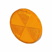 Catadioptre rond orange 80mm adhésif