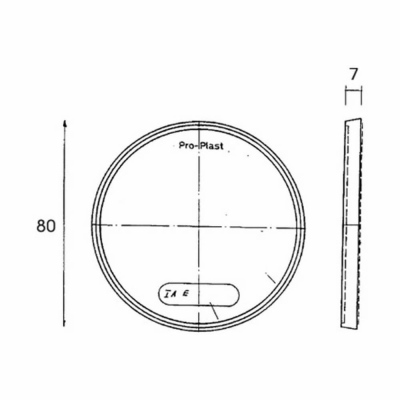 Rückstrahler, rund, gelb 80mm, mit Klebefolie_2