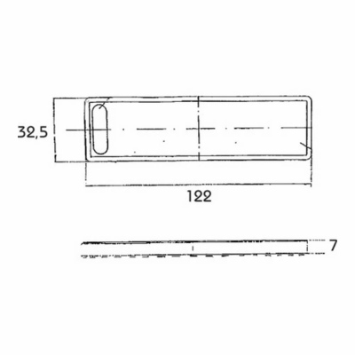 Catadioptre rectangulaire rouge 122x32,5mm _1