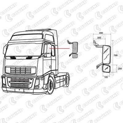 Specchio sinistro per VOLVO FH 13_1