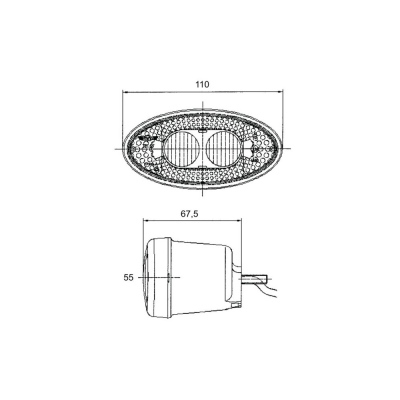 Feu fonction clignotant, avec câble 0,5m, 12/24V_1