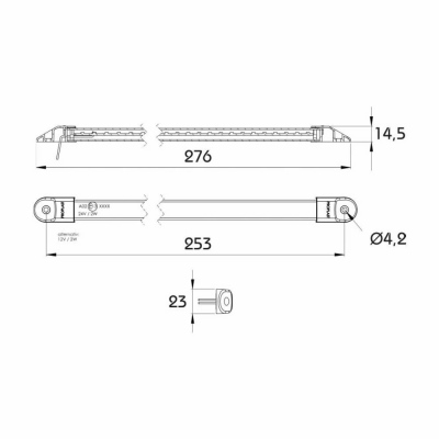 LED Schluss-/Umrissleuchte PRO-STRIPE ECE 1_2