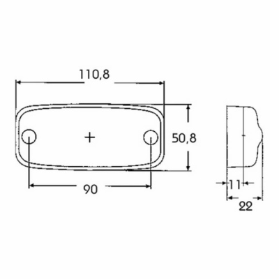 Luce di posizione a LED rossa, cavo 0,5m, 10-30 V_3