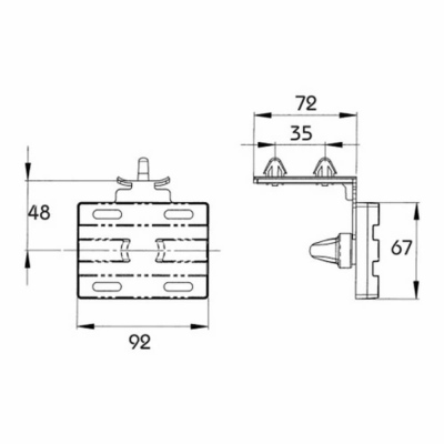 LED Seitenmarkierungsleuchte Hotmelt, Clipwinkel_1