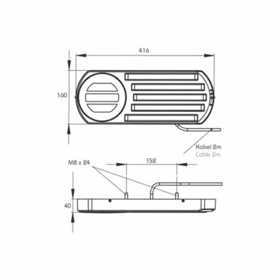 Fanale posteriore a LED PRO-TRUCK, cavo 2,0m_2