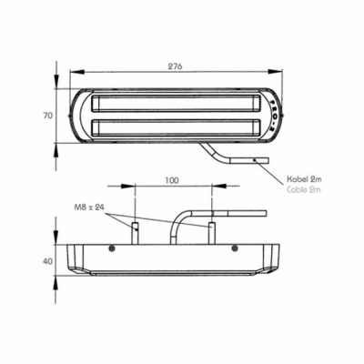 Fanale posteriore a LEDPRO-2, cavo 2,0m, 24V_3