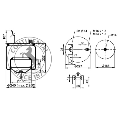 Soufflet à air complet avec piston en acier, CONTI_1