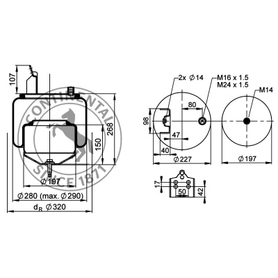 Soufflet à air complet avec piston en acier, CONTI_1