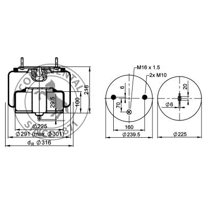 Soufflet à air complet avec piston en acier, CONTI_0