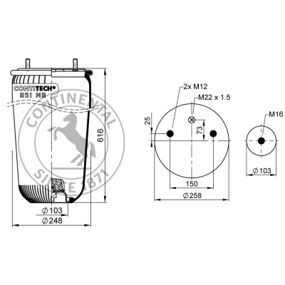 Soufflet à air avec métal, sans piston, CONTI_1