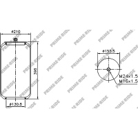 Luftfederbalg mit Metall, ohne Kolben, Prime-Ride