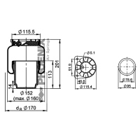 Soufflet à air avec piston en plastique, Phoenix