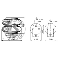 Coussins pneumatique deux plis avec plaques, CONTI