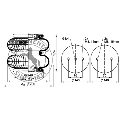 Zweifaltenbalg komplett mit Platten, CONTI_1